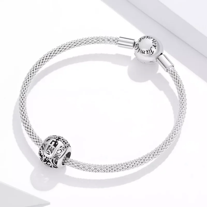 (bild till) Pandora Stil Berlock Openwork Flower Letter U - Scc1444-U - View 3