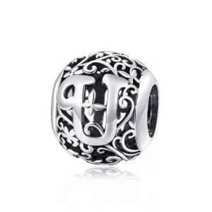 (bild till) Pandora Stil Berlock Openwork Flower Letter U - Scc1444-U