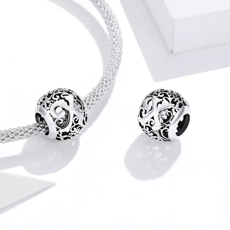 (bild till) Pandora Stil Berlock Openwork Flower Letter X - Scc1444-X - View 4