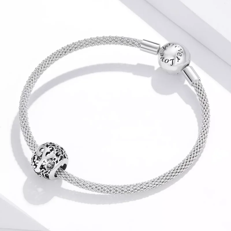 (bild till) Pandora Stil Berlock Openwork Flower Letter Y - Scc1444-Y - View 3