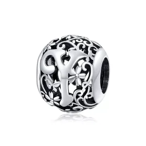 (bild till) Pandora Stil Berlock Openwork Flower Letter Y - Scc1444-Y