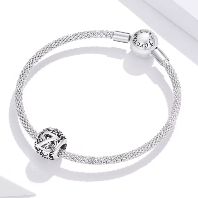 (bild till) Pandora Stil Berlock Openwork Flower Letter Z - Scc1444-Z - View 3
