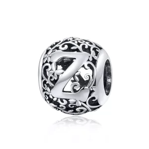 (bild till) Pandora Stil Berlock Openwork Flower Letter Z - Scc1444-Z