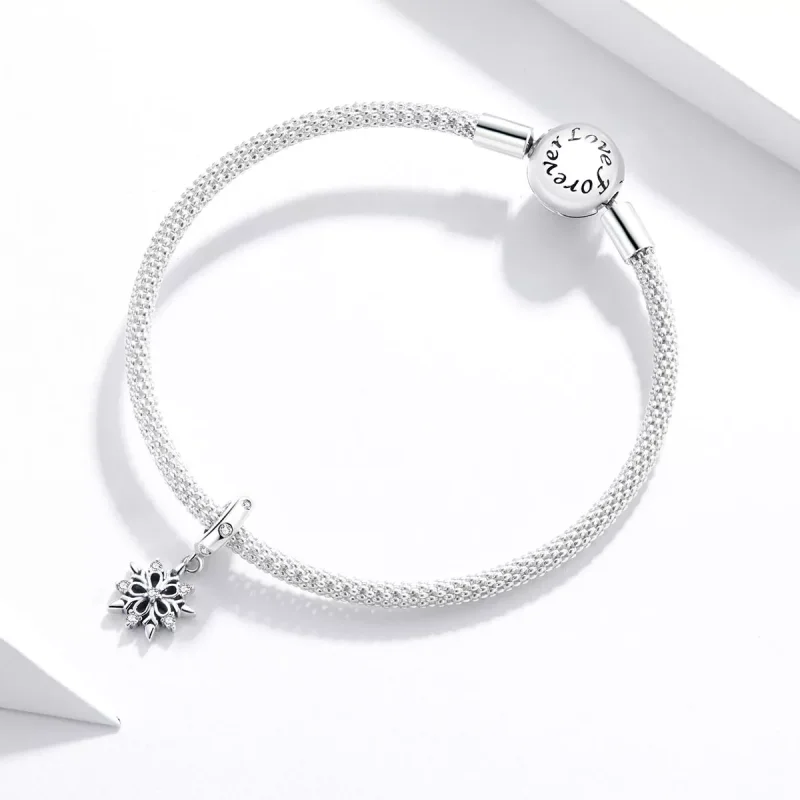 (bild till) Pandora Stil Hängberlock Crystal Snowflake - Scc1649 - View 3