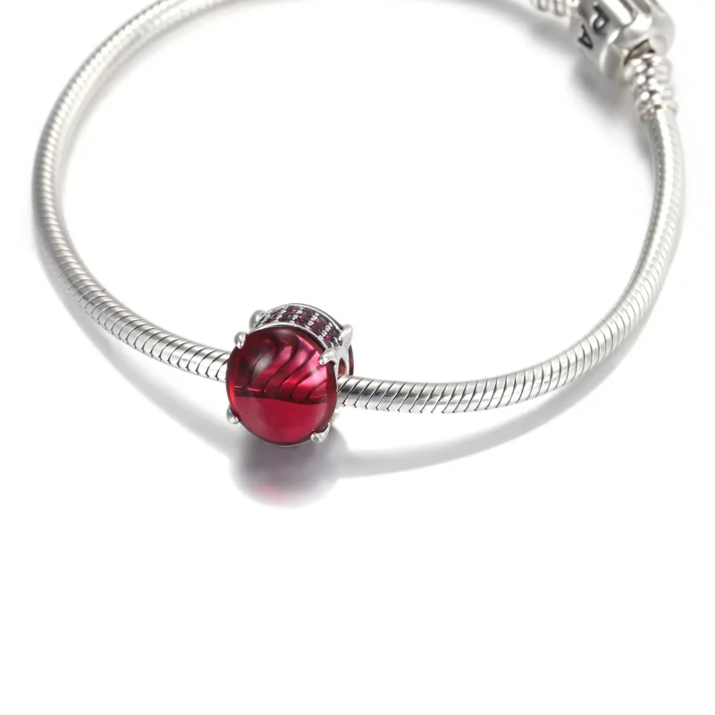 (bild till) Fuchsia Rose Oval Cabochon Berlock - 799309C01 - View 5
