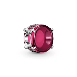 (bild till) Fuchsia Rose Oval Cabochon Berlock - 799309C01