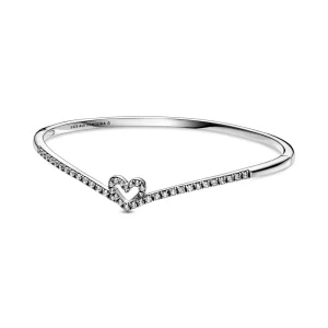 (bild till) Gnistrande Wishbone Heart Armring - 599297C01