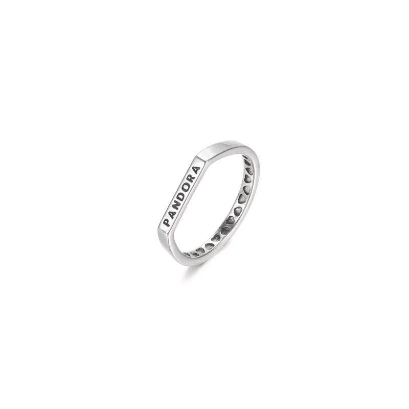 (bild till) Logo Platt Stapelbar Ring - View 2