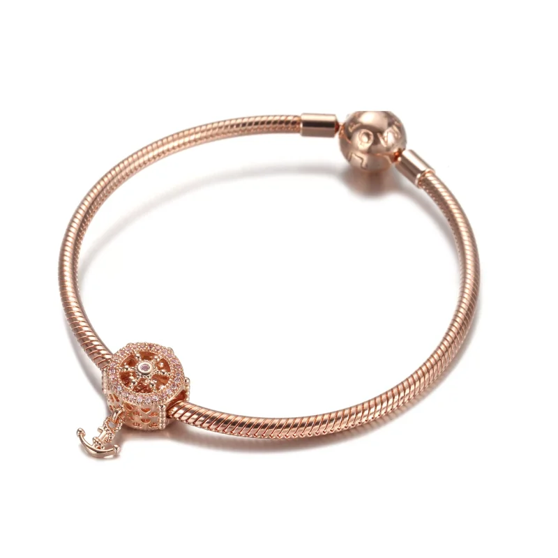 (bild till) Pandora Berlock Skickar Rodret Ale Met 14 Karat Roséguld - 789017C01 - View 5