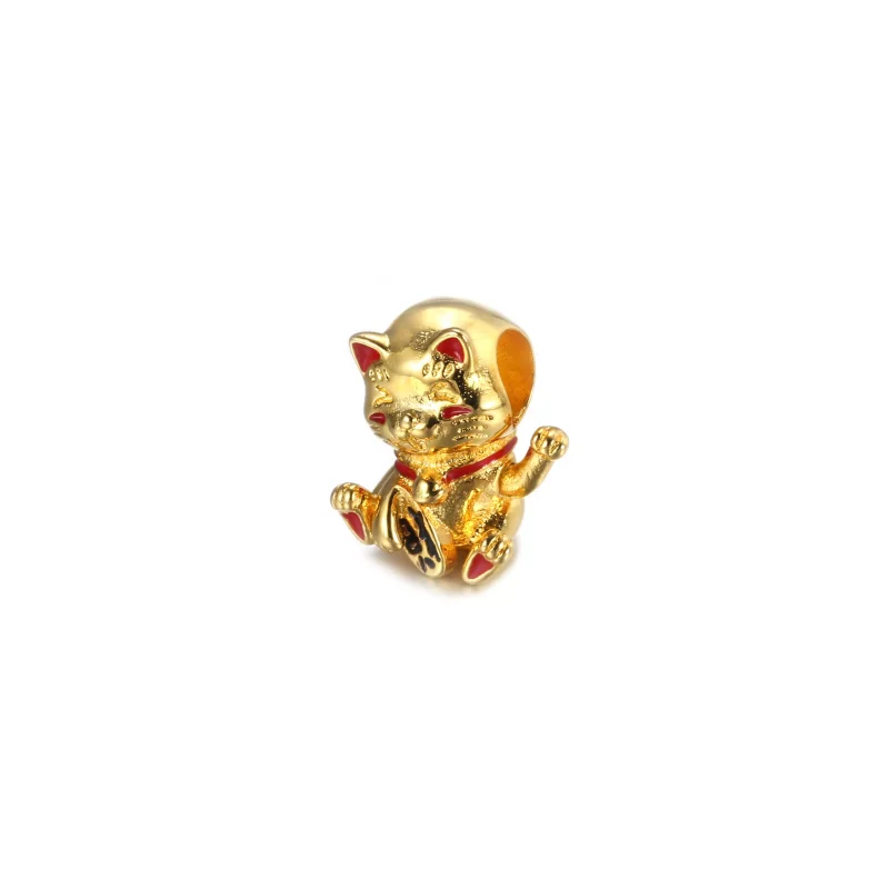 (bild till) Pandora Berlock Söt Fortune Cat 14 Karats Guldpläterad - 769271C01 - View 2