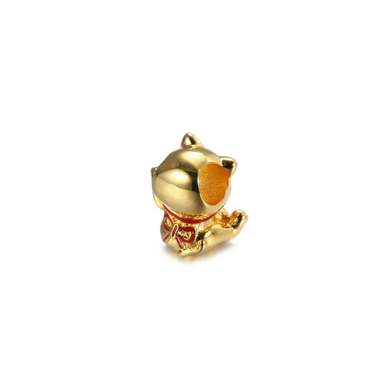 (bild till) Pandora Berlock Söt Fortune Cat 14 Karats Guldpläterad - 769271C01 - View 3