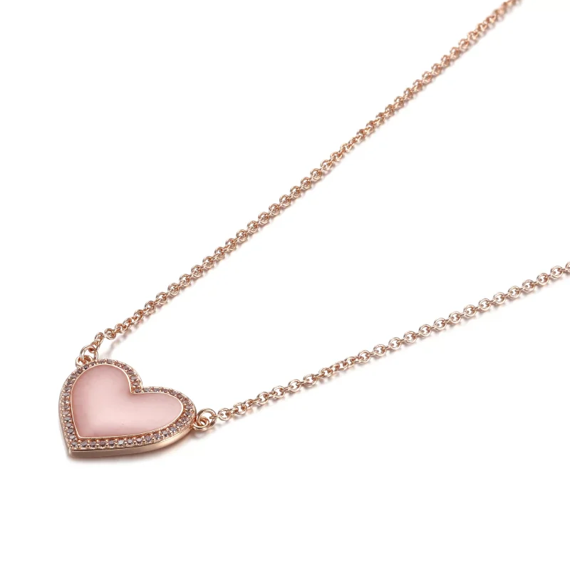 (bild till) Pandora Halsband Rosa Virvelhjärta 14 Karat Roséguld - 389279C01 - View 2