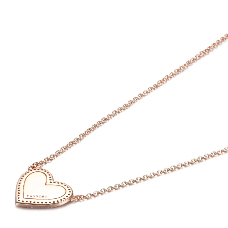 (bild till) Pandora Halsband Rosa Virvelhjärta 14 Karat Roséguld - 389279C01 - View 4