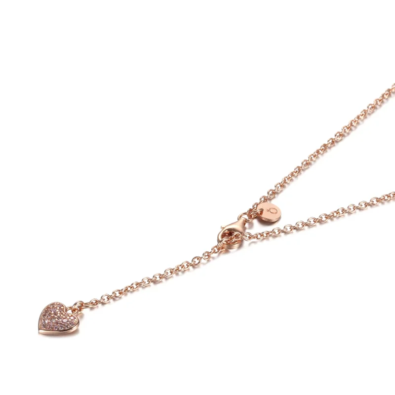 (bild till) Pandora Halsband Rosa Virvelhjärta 14 Karat Roséguld - 389279C01 - View 5