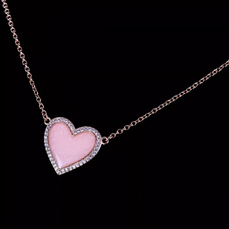 (bild till) Pandora Halsband Rosa Virvelhjärta 14 Karat Roséguld - 389279C01 - View 6