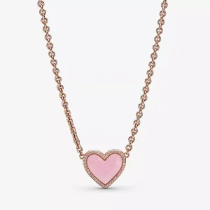 (bild till) Pandora Halsband Rosa Virvelhjärta 14 Karat Roséguld - 389279C01
