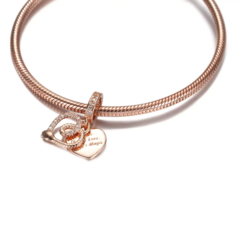 (bild till) Pandora Hängberlock Orm & Hjärta 14 Karat Roséguld - 789086C01 - View 5