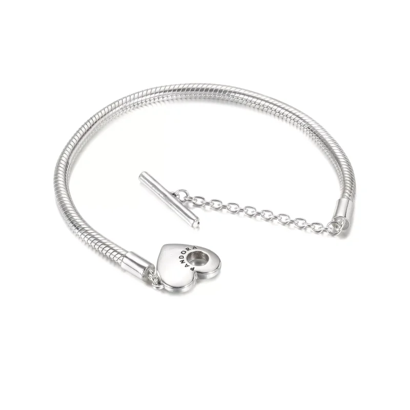 (bild till) Pandora Moments Heart T-Stav Ormkedjearmband - 599285C00 - View 5