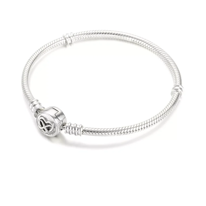 (bild till) Pandora Moments Hjärtformat Ormkedjearmband Med Evighetssymboler - 599365C00 - View 3