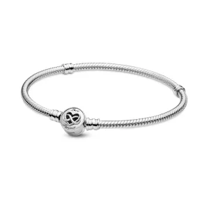 (bild till) Pandora Moments Hjärtformat Ormkedjearmband Med Evighetssymboler - 599365C00