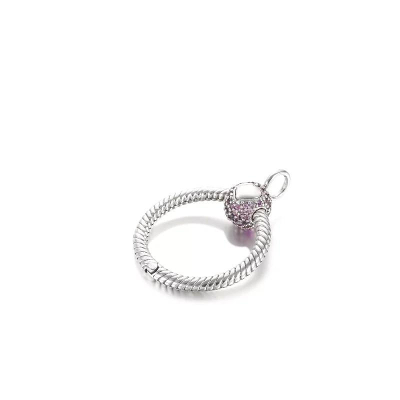 (bild till) Pandora Moments Litet Rosa Pavé O Hängsmycke - View 4