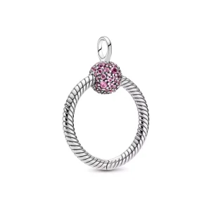 (bild till) Pandora Moments Litet Rosa Pavé O Hängsmycke
