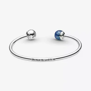 (bild till) Pandora Öppen Armring Blå Planet Och Jordklot - 599223C01