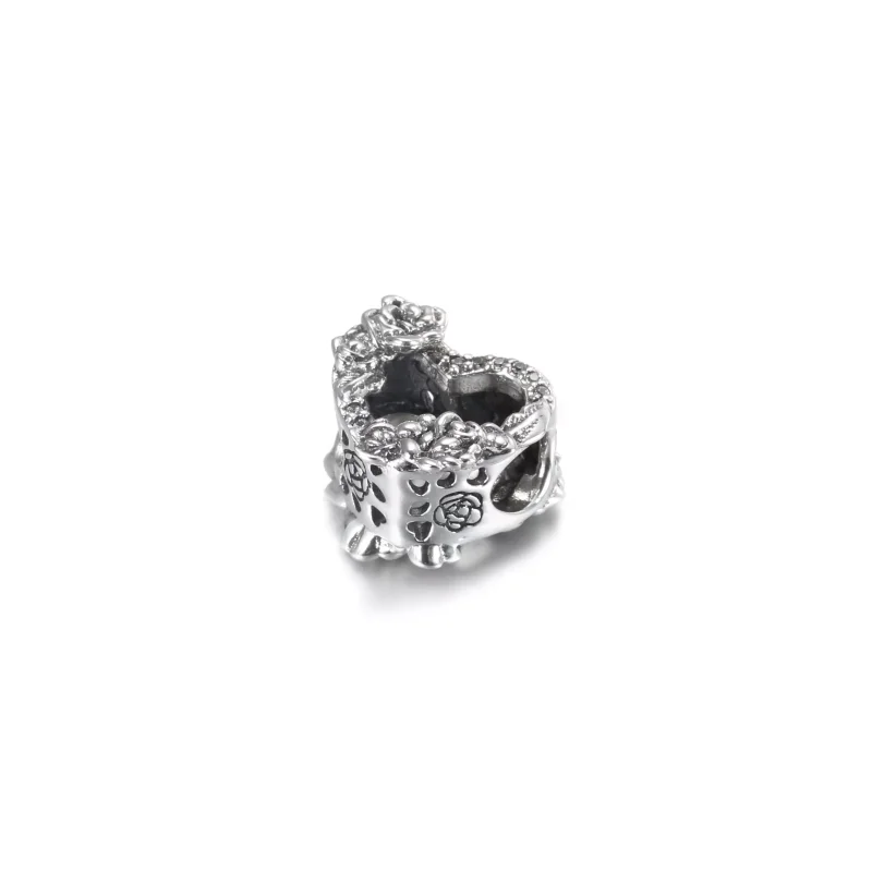(bild till) Öppen Heart & Rose Flowers Berlock - 799281C01 - View 5