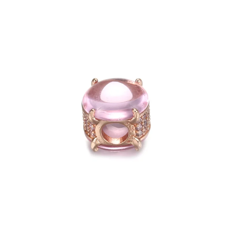 (bild till) Rosa Oval Cabochon-Berlock - 789309C02 - View 3
