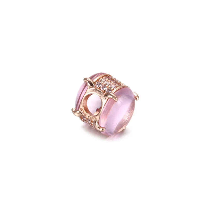 (bild till) Rosa Oval Cabochon-Berlock - 789309C02 - View 4