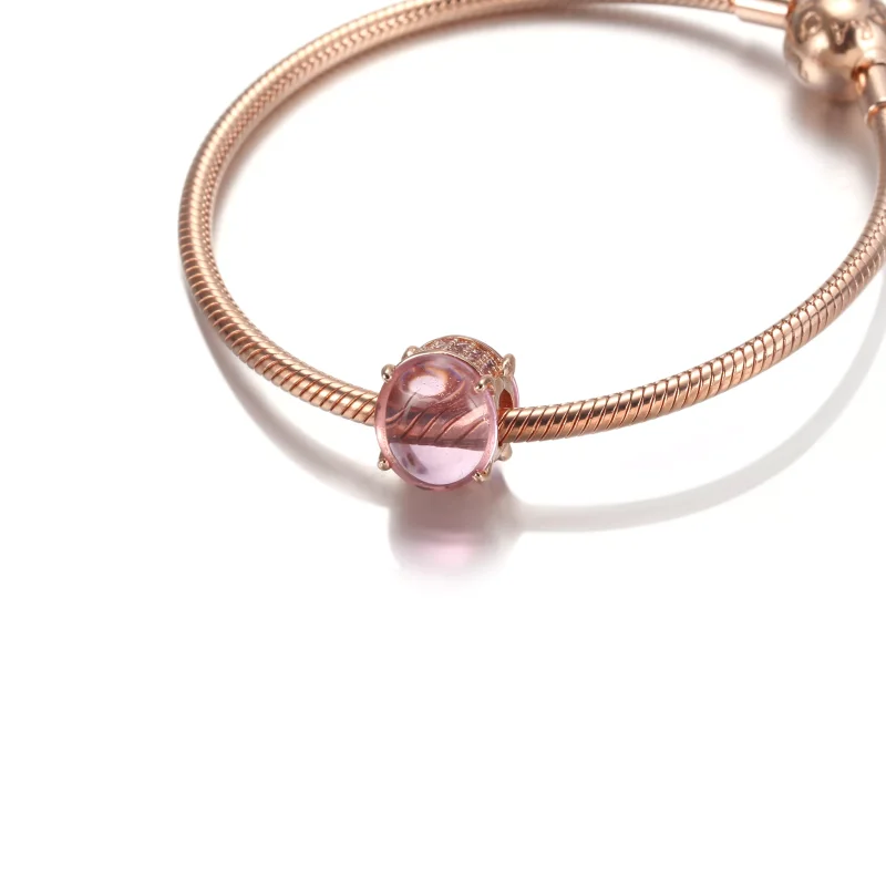 (bild till) Rosa Oval Cabochon-Berlock - 789309C02 - View 5