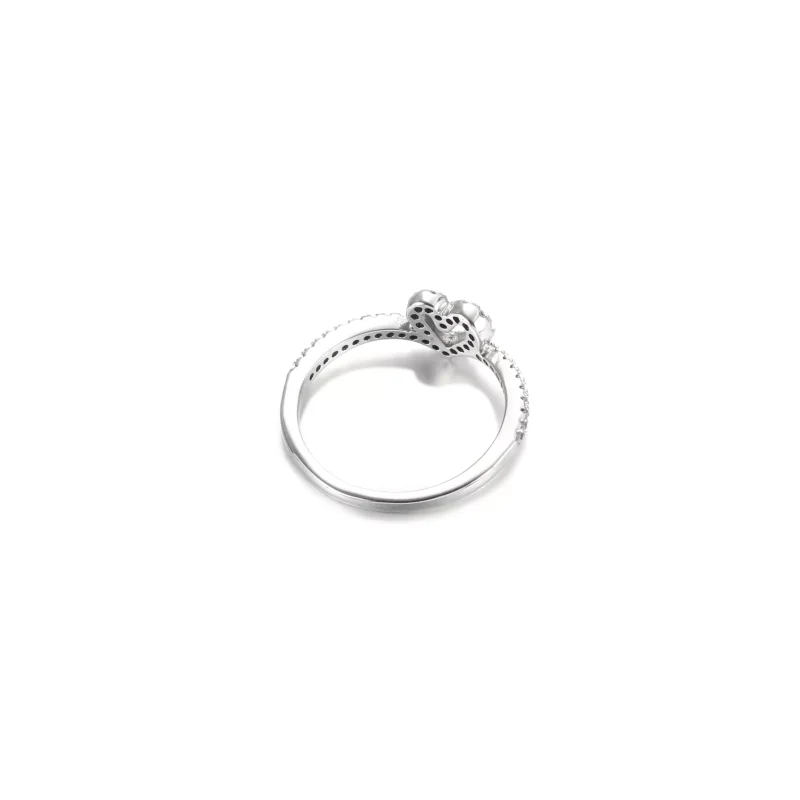 (bild till) Sparkling Wishbone Heart Ring - 199302C01 - View 4