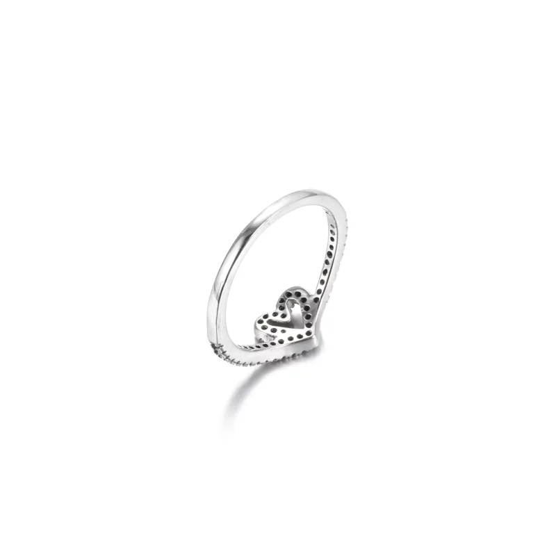 (bild till) Sparkling Wishbone Heart Ring - 199302C01 - View 5