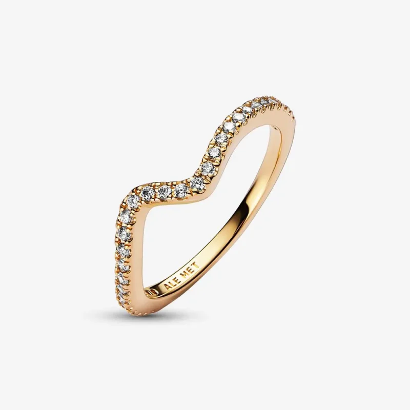 (bild till) PANDORA Glittrande Våg Ring - 162539C01 - View 4