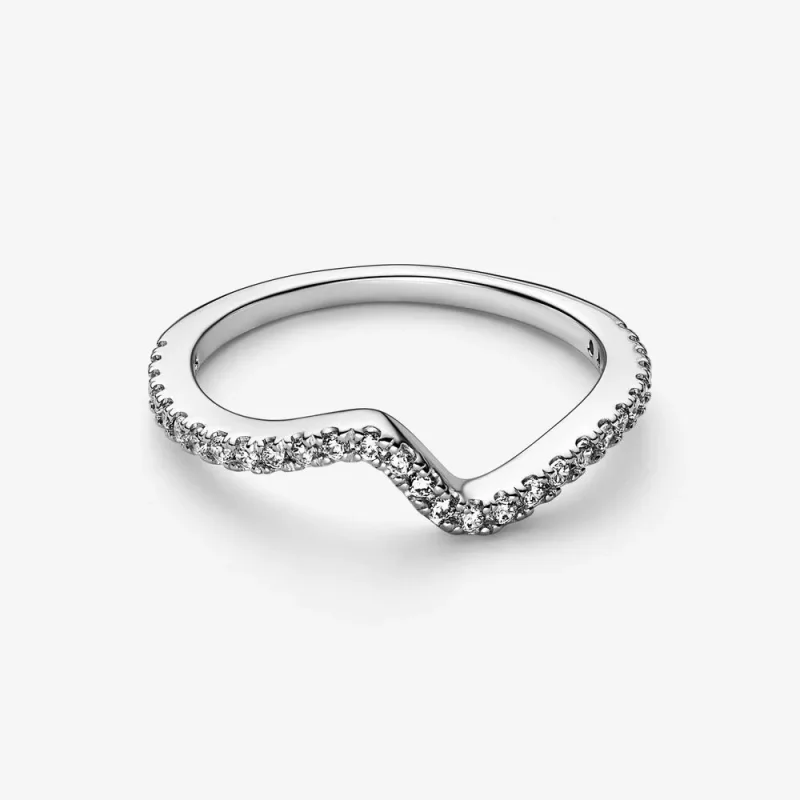 (bild till) PANDORA Glittrande Våg Ring - 192539C01 - View 3