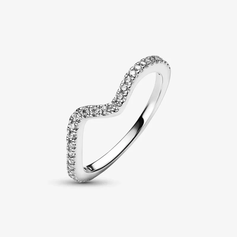 (bild till) PANDORA Glittrande Våg Ring - 192539C01 - View 4
