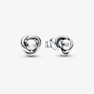 (bild till) PANDORA April Birthstone Eternity Circle Stud Earrings - 292335C01