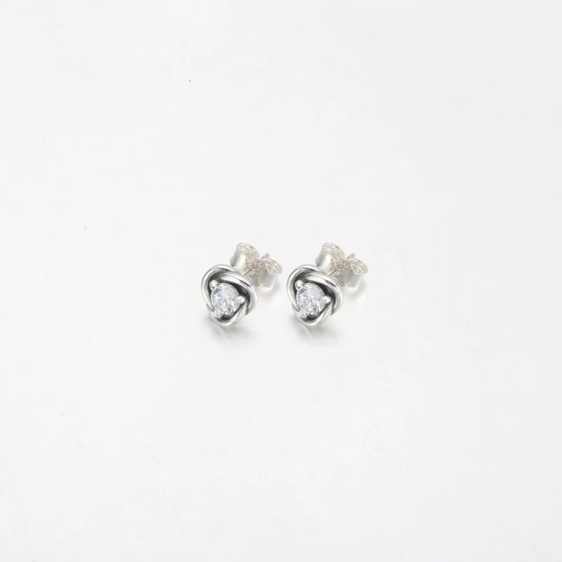 (bild till) PANDORA Juni Vit Evighet Cirkel Studs Örhängen - 292335C03 - View 8