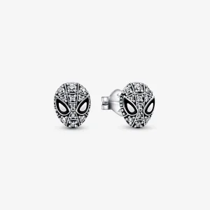 (bild till) PANDORA Marvel Spider-Man Mask Pavé Stud-örhängen - 292354C01