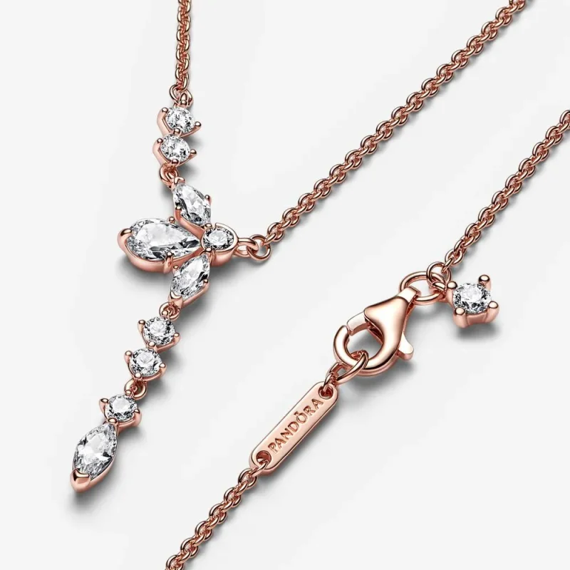(bild till) PANDORA Glittrande Herbarium Cluster Drop Collier-halsband - 382386C01 - View 4