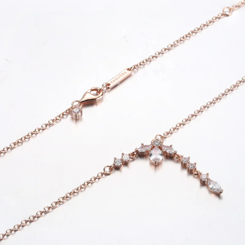 (bild till) PANDORA Glittrande Herbarium Cluster Drop Collier-halsband - 382386C01 - View 8