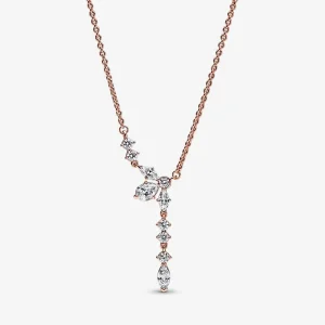 (bild till) PANDORA Glittrande Herbarium Cluster Drop Collier-halsband - 382386C01