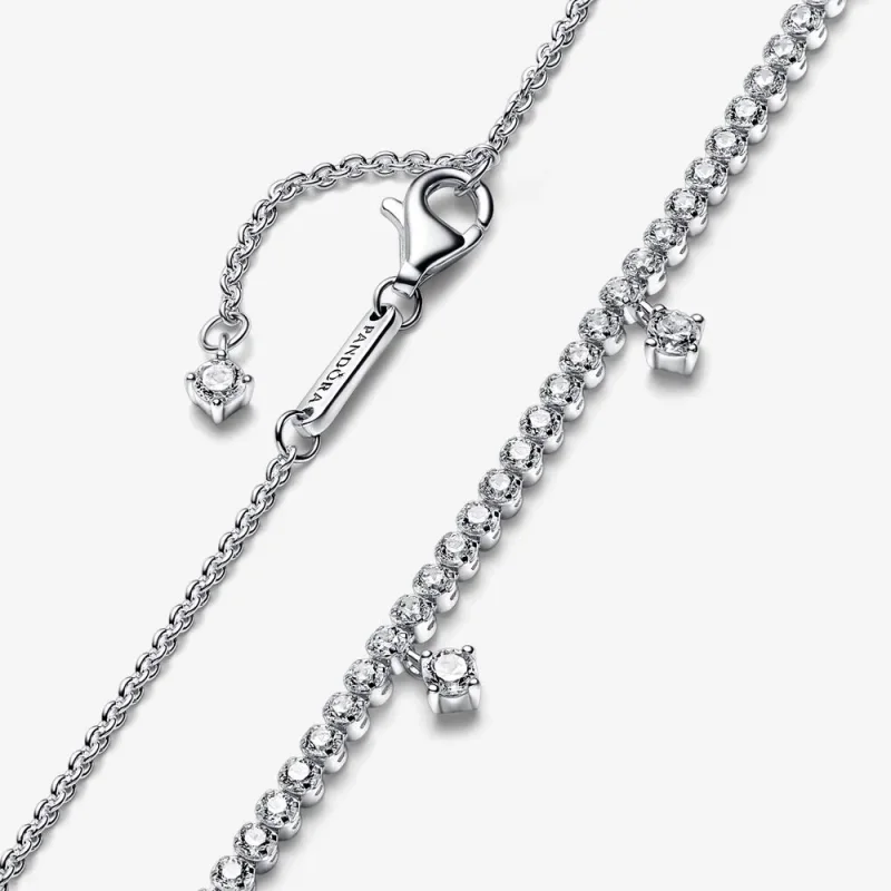 (bild till) PANDORA Glittrande Dropp Collier Halsband - 392405C01 - View 4