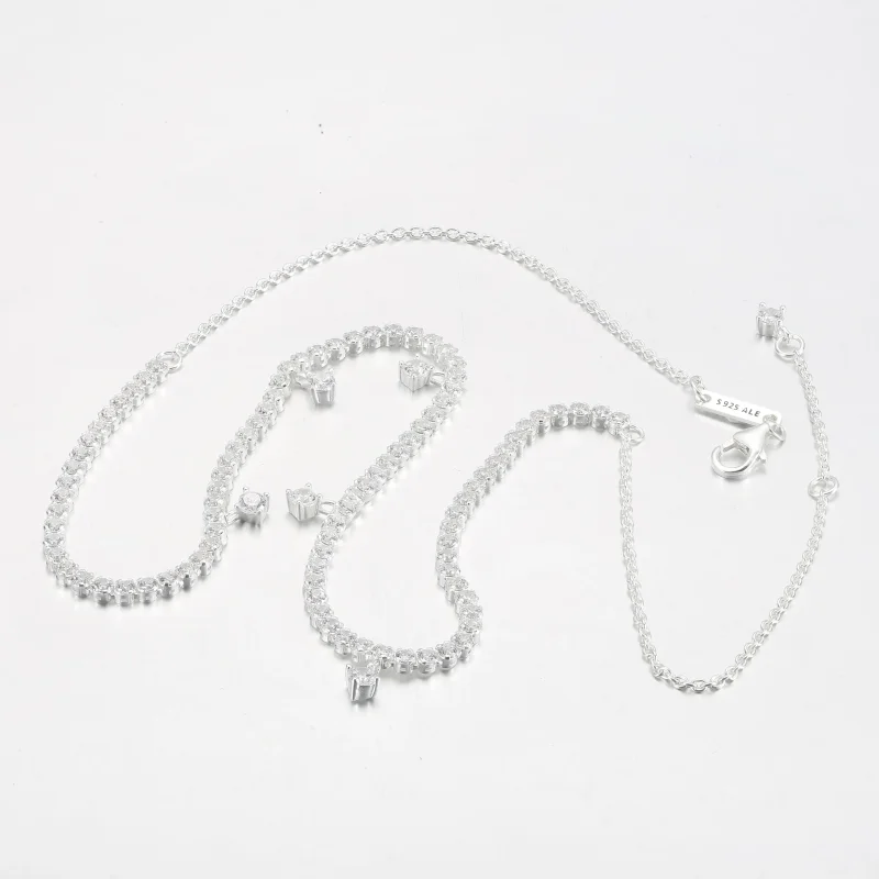 (bild till) PANDORA Glittrande Dropp Collier Halsband - 392405C01 - View 12