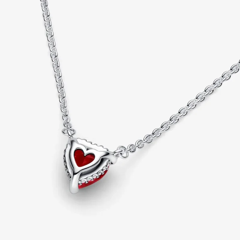 (bild till) PANDORA Glittrande Hjärtas Halo Hänge Collier Halsband - 392542C01 - View 3