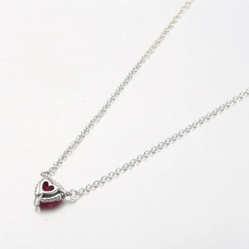 (bild till) PANDORA Glittrande Hjärtas Halo Hänge Collier Halsband - 392542C01 - View 10