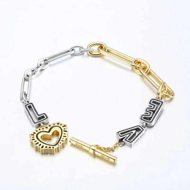 (bild till) Keith Haring x Pandora Two-tone Love Links Armband - 562223C01 - View 6