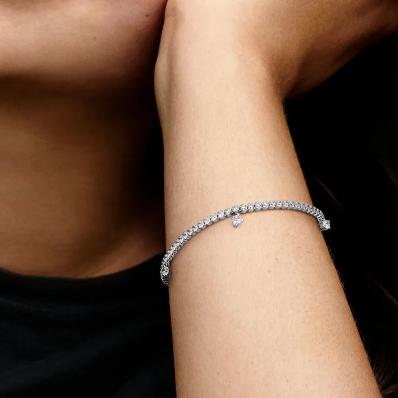 (bild till) PANDORA Glittrande Droppar Tennisarmband - 592401C01 - View 3