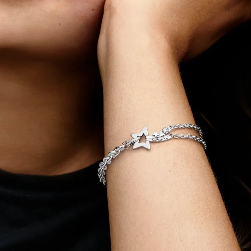 (bild till) PANDORA Stjärnfall Dubbelkedje Armband - 592409C01 - View 3