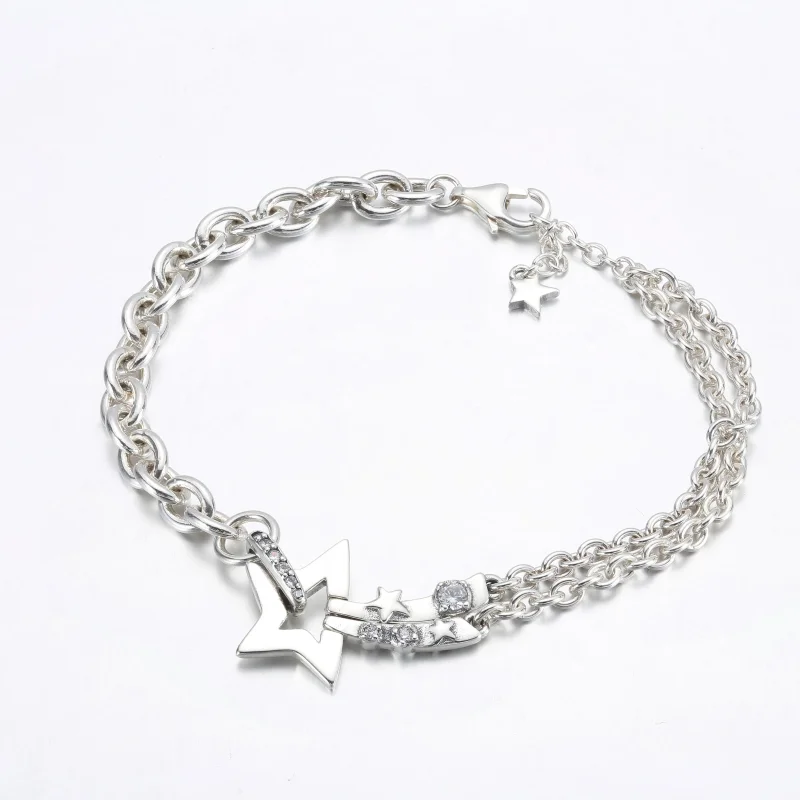 (bild till) PANDORA Stjärnfall Dubbelkedje Armband - 592409C01 - View 5